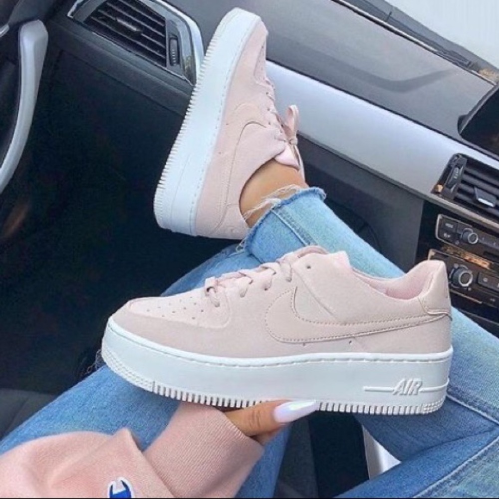 Nike blush suede AF1 8.5 platform
